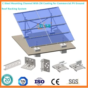 Art Sign Ground Pv Panel Install Solar Mounting Racking C Shaped Steel Solar Panel Mounting for Ground Mounting Systems