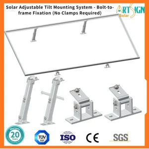 Art Sign Solar Roof Mounting Bracket Aluminum Solar Adjustable Tilt Mounting System Bolt to Frame Fixation No Clamps CE