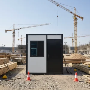Assemble Container House Outdoor Movable Parking Lot Security Guard Duty Toll Booth Steel Structure Booth Temporary Pavilion