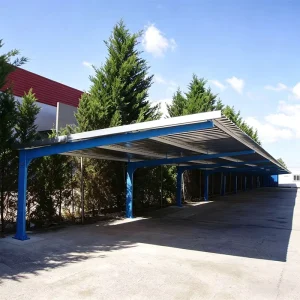 Assembled Steel Carport Metal Frame Sun Shade Canopy Custom Galvanized Outdoor Parking Structure