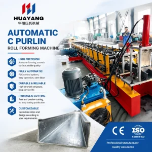 Automatic C Purlin Roll Forming Machine Steel Structure Profile Making Machine High Precision Cold Roll Forming Production Line