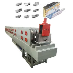 Automatic Portable Roofing Tile Colored Steel Gutter Making Machine with Gear and Bearing Roll Forming Downspout
