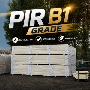 B1 Fireproof PIR PU Sandwich Panel 50 200mm High Density Insulated Polyurethane Board for Cold Storage and Warehouse Wall