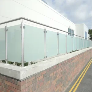 Balcony Stainless Steel Glass Railing Posts with White Glass