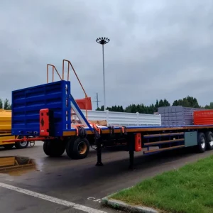 Beam-Reinforced 50 Tons Heavy Goods 3-Axle Steel Container Platform Semi-Trailer 20ft/40ft 40-Ton Capacity Truck Trailers
