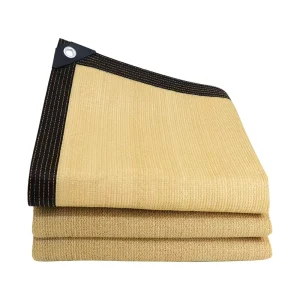 Beige HDPE Warp Knitted 90% Woven UV Stabilized Agricultural Shade Net Custom Thickness Rectangle Shape