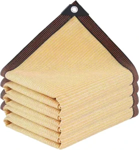 Beige Outdoor Shade Net HDPE Anti Ultraviolet Sunshade Cloth Breathable Durable for Courtyard Balcony & Pool Privacy