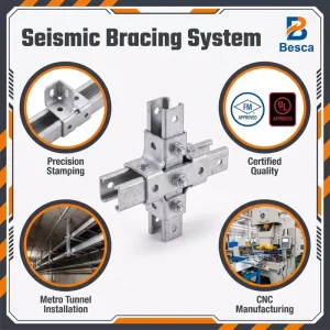 Besca CE ISO UL Certified Strut Channel Manufacturer Export Experience HDG C Channel for Seismic Bracing Support