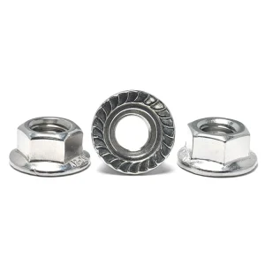 Torque-Rated Serrated Hex Flange Nut and Hex Nut Grips Material Surfaces Firmly