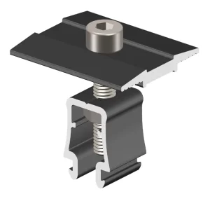 Black Anodized Solar Panel Mid Clamp Adjustable PV Mounting Bracket Component for Solar Structure