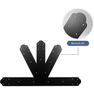 Black Connector Wood Bracket Metal Steel Decorative Gable Plate for Wooden Beam Heavy Duty Pergola Bracket