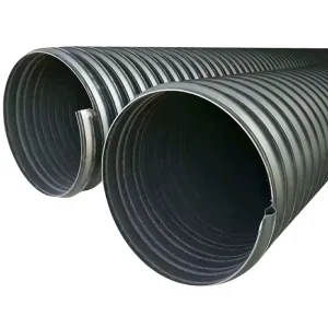 Black HDPE Large Diameter Steel Strip Reinforced Spiral Corrugated Drainage Pipe Durable Corrosion Resistant 50 Year Lifespan
