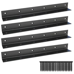Black Metal Steel L Bracket Heavy Duty Corner Brace Large Angle Brackets Metal Braces for Wood