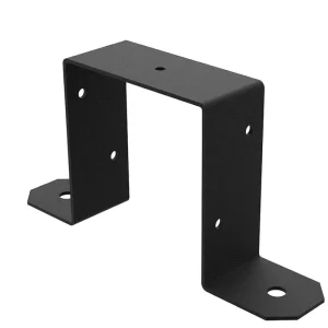 Black Metal Steel Post Ties Fence Brackets Single Structure Smooth Burr-Free Wood Surface Anti-Corrosion Anti-Rust Properties