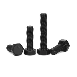 Black Oxide Hex Head Bolt 12.9 Grade M8 M10 M12 Alloy Steel DIN 933 Ultra High Strength Full Thread for Heavy Machinery Assembly