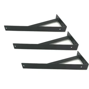 Black Powder Coated Steel Heavy Duty Right Angle Brackets