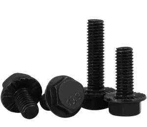 Black Serrated Hex Flange Bolt Full Thread for Auto Suspension Control Arm Mounting Assembly Hardware Fastener Industrial Kit