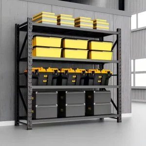 Boltless Adjustable Heavy Duty Steel Frame Warehouse Industrial Stacking Storage Rack System with Load Capacity of 500 kg per Layer