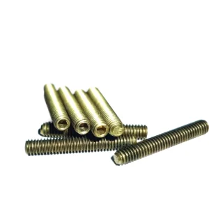 Brass Hexagon Socket Set Screw M1.6 M2 Adjusting Rod Screw Full Thread Brass Fastener for Precision Equipment Adjustment