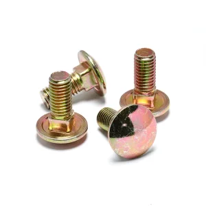 Bright Yellow Zinc Carbon Steel Carriage Bolt with Smooth Head for Play Sets