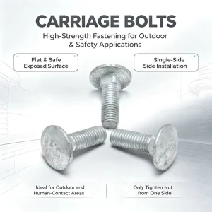 Bright Zinc Plated Round Head Carriage Bolt with Square Neck for Wood Support