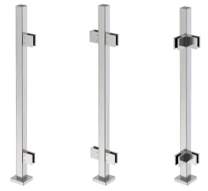 Brushed Stainless Steel Modern Stair Balcony Railings Cable Railing Post for Frameless Glass Balustrade 90 180 Degree Outdoor