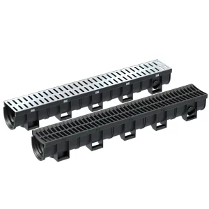 Building HDPE Material Rainwater Stainless Steel Cover and Plastic Drainage Gutter