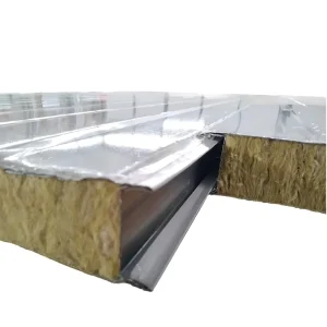 Building Material Color Steel 100mm Mineral Rock Wool Sandwich Roofing Panel