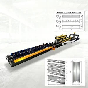 C Section Light Gauge Steel Furring Channel Purlin Heavy Duty PLC Controlled Dual Machine Tandem Palletizer Automatic Stacking
