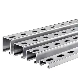 C section Steel Aluminum Alloy Photovoltaic Mounting Brackets Seismic resistant U channel Purlins Hot Dip Galvanized Perforated