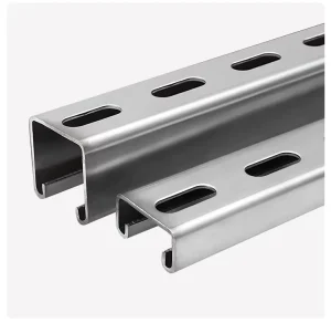 C-section Steel Seismic Support Solar Photovoltaic Bracket Painted U-channel Steel Purlin 41*41 2mm Thickness with Holes