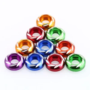 CNC Colorful Anodized Aluminum Countersunk Washers M2 M8