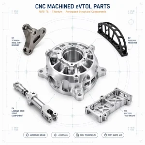CNC Machined EVTOL Parts Aluminum 7075-T6 Aerospace Components Air Taxi OEM Custom Precision Manufacturing