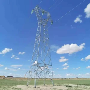 CNC Machined Electrical Steel Angular Steel Lattice Power Transmission Tower Pylon
