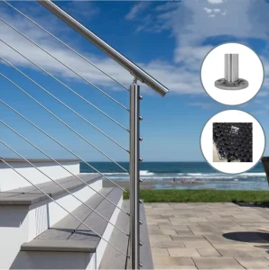 Cable Deck Railing Stainless Steel Post Side Mount Cable Railing Post