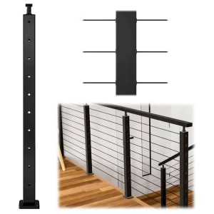 Cable Railing SS304 Post Top Mounted Balustrade Post Cable Railing System