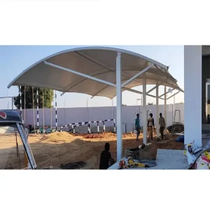 Car Parking Metal Frame PVDF Membrane Roofing Structure Carport Canopy Fabric Tension Tent Garages Canopies