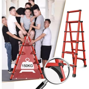 Carbon Steel Anti Rust Free Standing A Frame Telescopic Extension Ladder for Household Indoor Outdoor Use