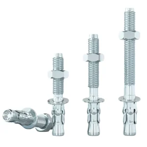 Carbon Steel Blue Zinc Plated Round Head 1/4 in Diameter Wedge Anchor Bolts for Concrete with 500kg Capacity Removable