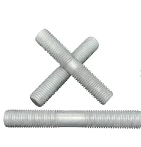 Carbon Steel Double End Threaded Stud Bolt with Nuts Fastener Hardware for Steel Structure Building Bridge Construction