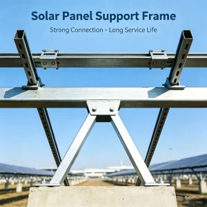 Carbon Steel Ground Solar Mount Bracket Dual Installation Foundation Design With Ground Screw and Concrete Solution