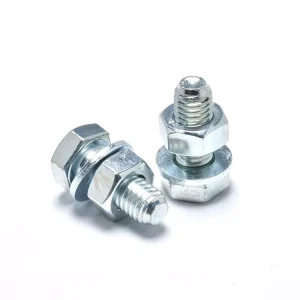 Carbon Steel Hex Head Bolt M5 M22 Zinc Plated Full Thread Hex Bolts with One Nut and Washer for Bridge Engineering