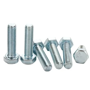 Carbon Steel Hex Head Bolt Zinc Plated DIN933 Grade 8.8 Full Thread Metric Fastener for Construction Fixation