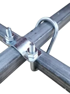 Carbon Steel Photovoltaic Square Tube U Clamp Bracket Electro Galvanized Anti-Rust Surface Solar Mounting Structures