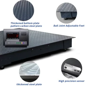 Carbon Steel Platform Scale 3000kg 1000kg Floor & Pallet Scales with LED Display for Warehouse Weighing Includes Ramp