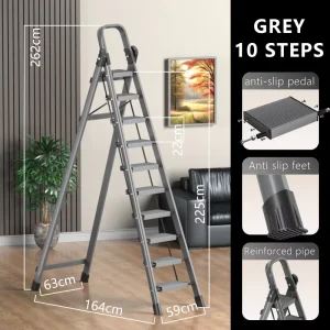 Carbon Steel Thickened Folding Step Ladder Engineering Herringbone Household Multi-Function Climbing 150kg