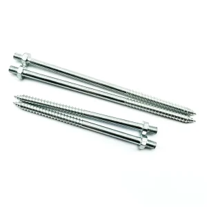 Carbon Steel Zinc Plated Double Thread Wood to Metal Screws Solar Hanger Bolts for Solar Roof Mounting
