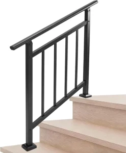 Carbon Steel and Wrought Iron Handrails for Stairs Balcony 1-3 Outdoor Steps with 3 Feet Steady Support for Home Safety