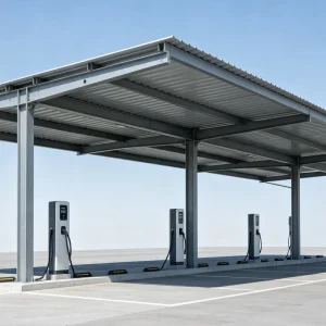 Charging Pile Dedicated Steel Structure Carport Steel Castings for Outdoor Rainproof Parking Shed Steel Workshop