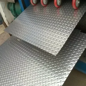 Checkered Galvanized Steel Sheet Tear Drop Pattern Metal Plate Stair Tread for Walkway ASTM Compliant
